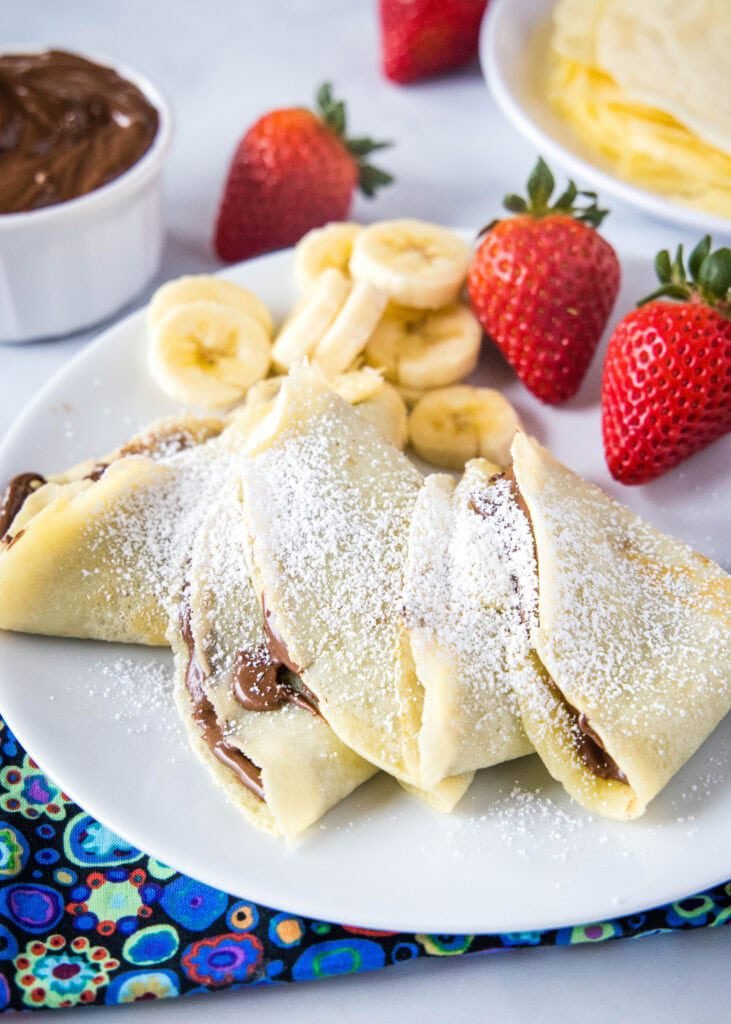 nutella crepes on a plate