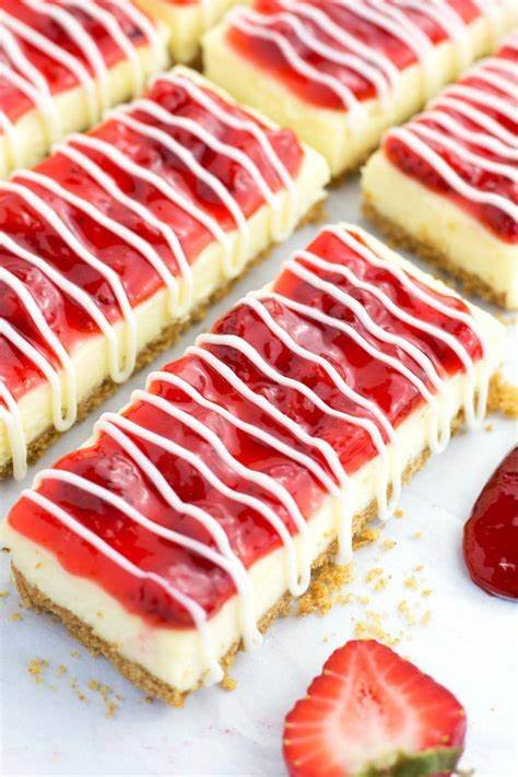 Strawberry Swirl Cheesecake Bars