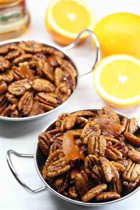 Orange Rum Glazed Pecans - Cooking and Cussing