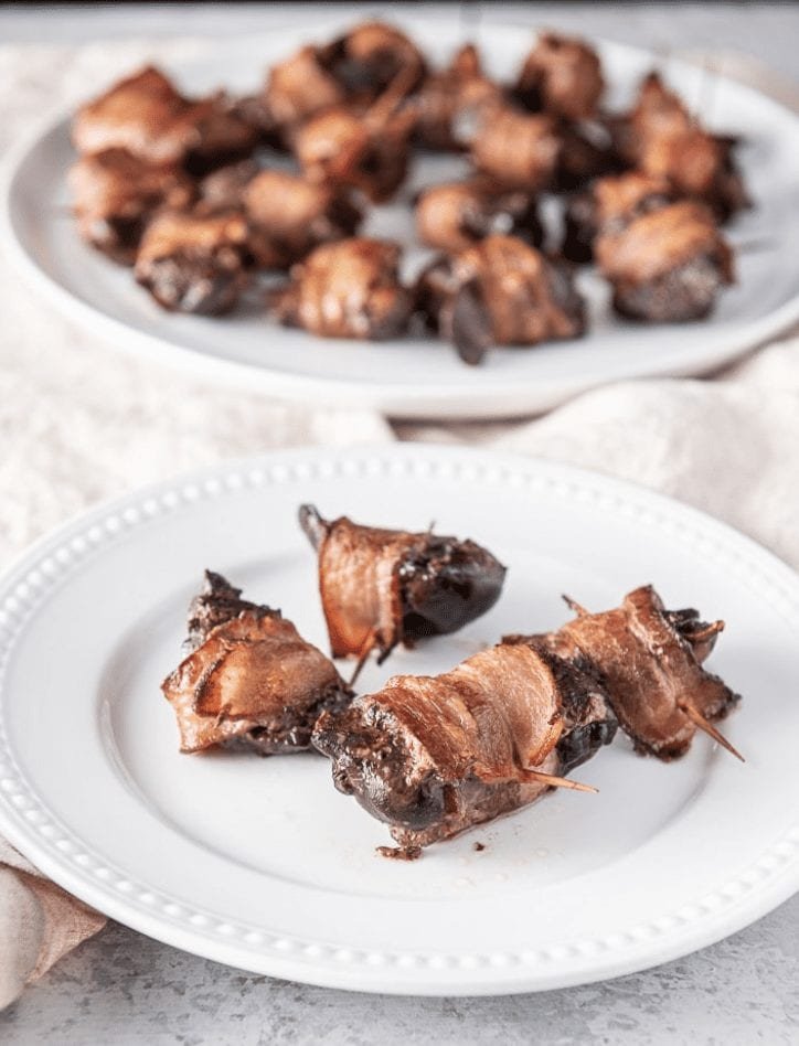 Bacon Wrapped Liver on a plate