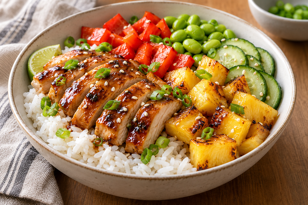 Teriyaki Chicken and Pineapple Rice Bowls