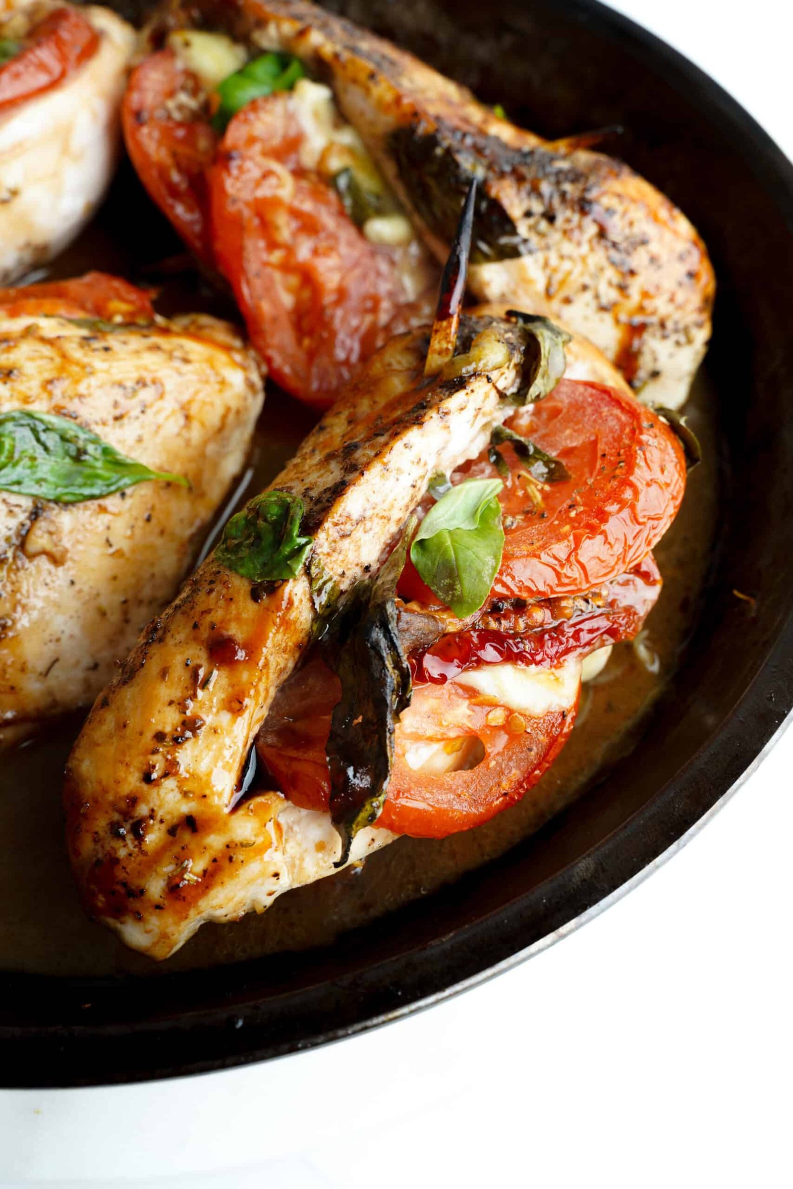 Caprese Stuffed Balsamic Chicken Recipe | cookingwithcassandra.com
