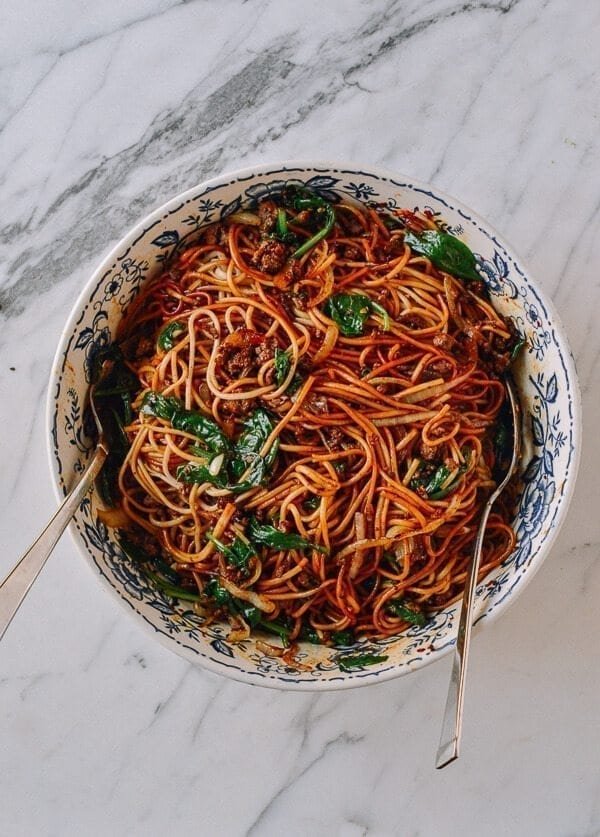 15-Minute Lazy Noodles, by thewoksoflife.com