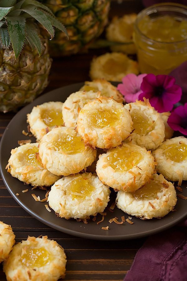 Pineapple Coconut Thumbprint Cookies - Cooking Classy