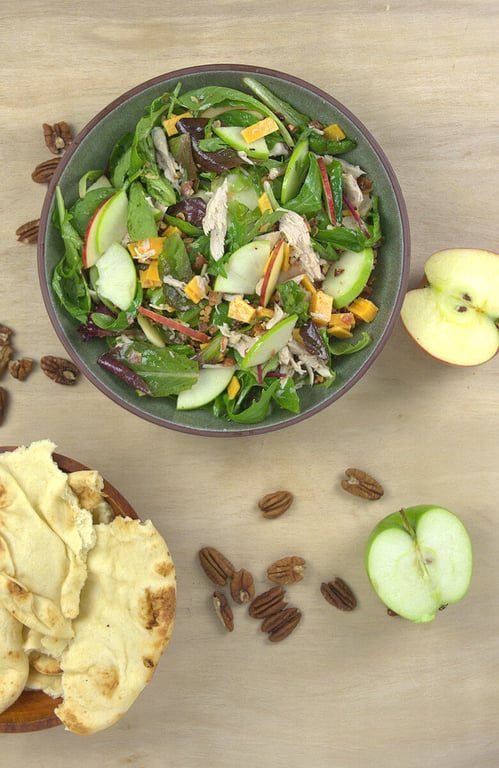 Picture of Apple Cheddar Turkey Salad with fixings