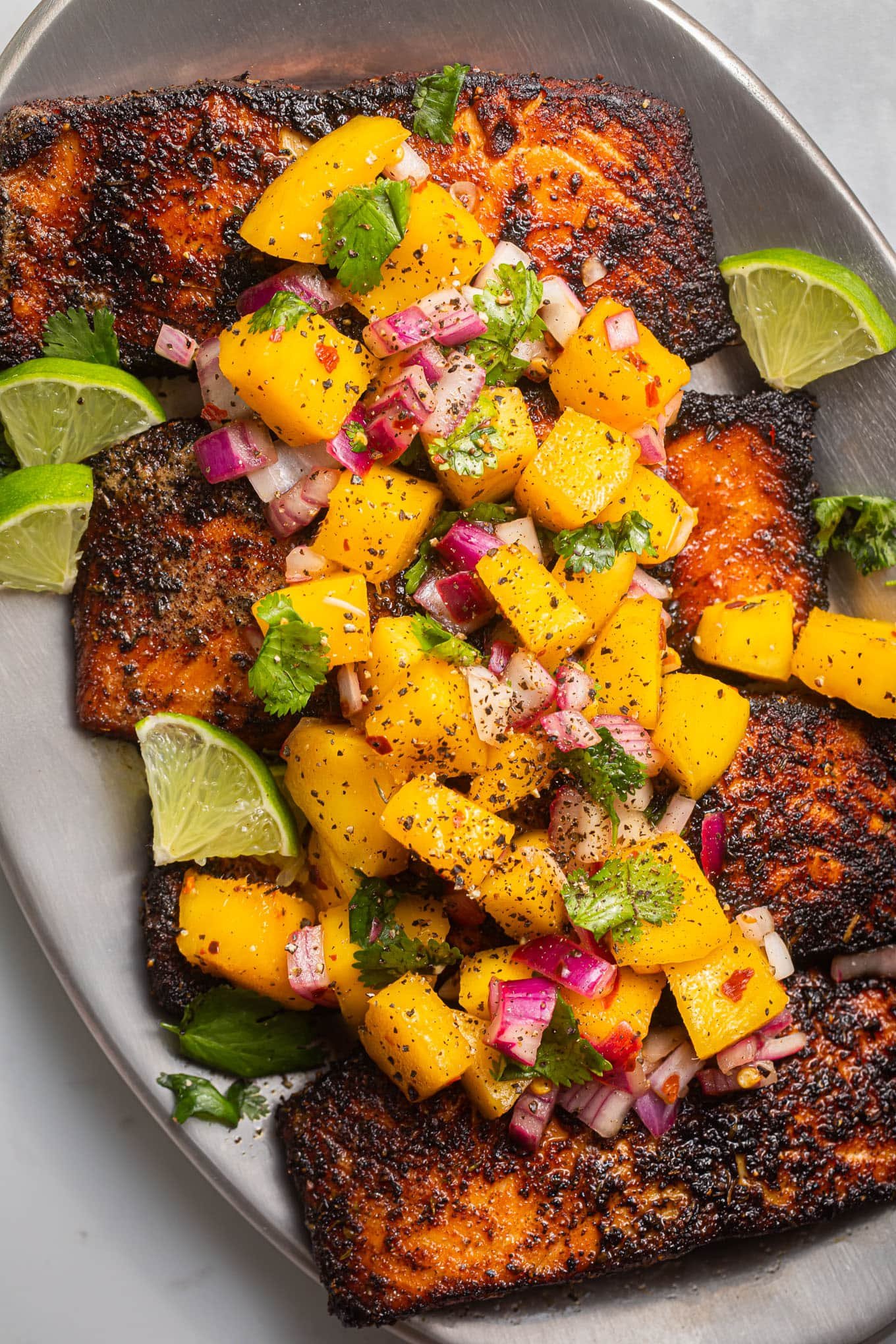Blackened Salmon with Mango Salsa