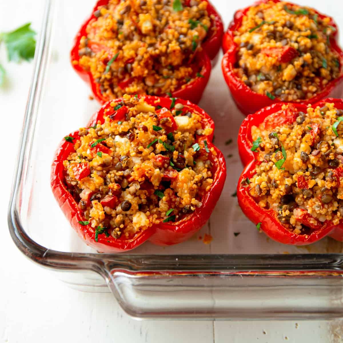 Mediterranean Stuffed Peppers with Couscous and Feta