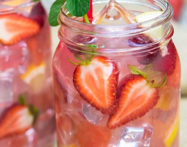 Hippie Juice in a mason jar with straw