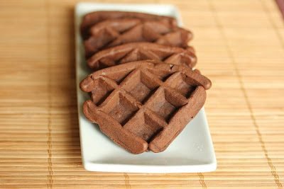 photo of chocolate waffle cakes on a plate