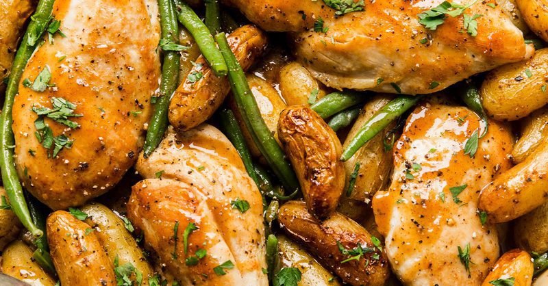 One Pan Honey Mustard Chicken and Vegetables
