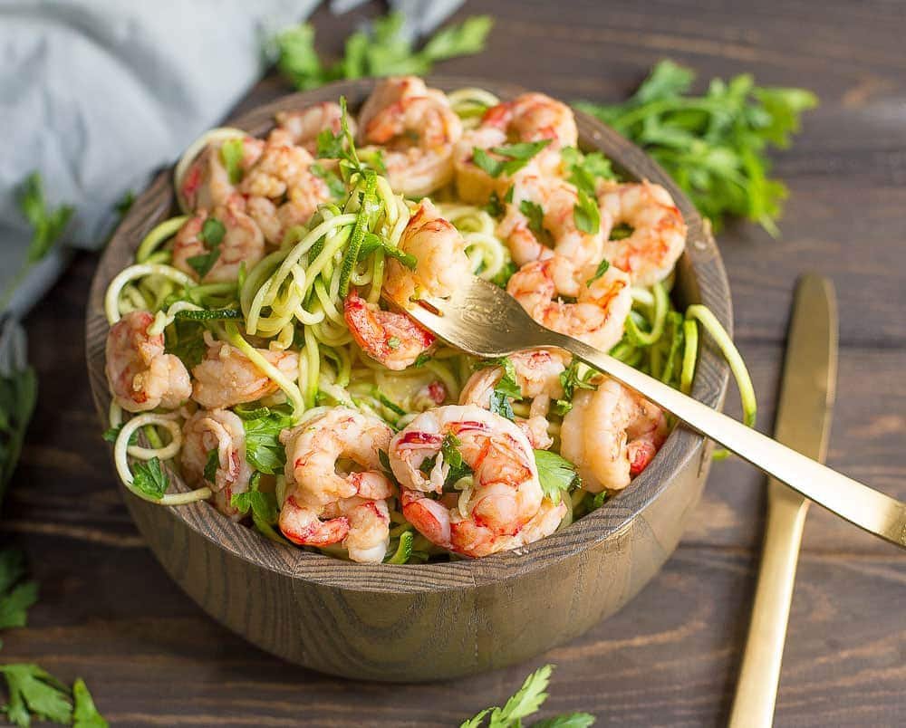 Whole30 Shrimp Scampi with Zucchini Noodles - Wholesomelicious