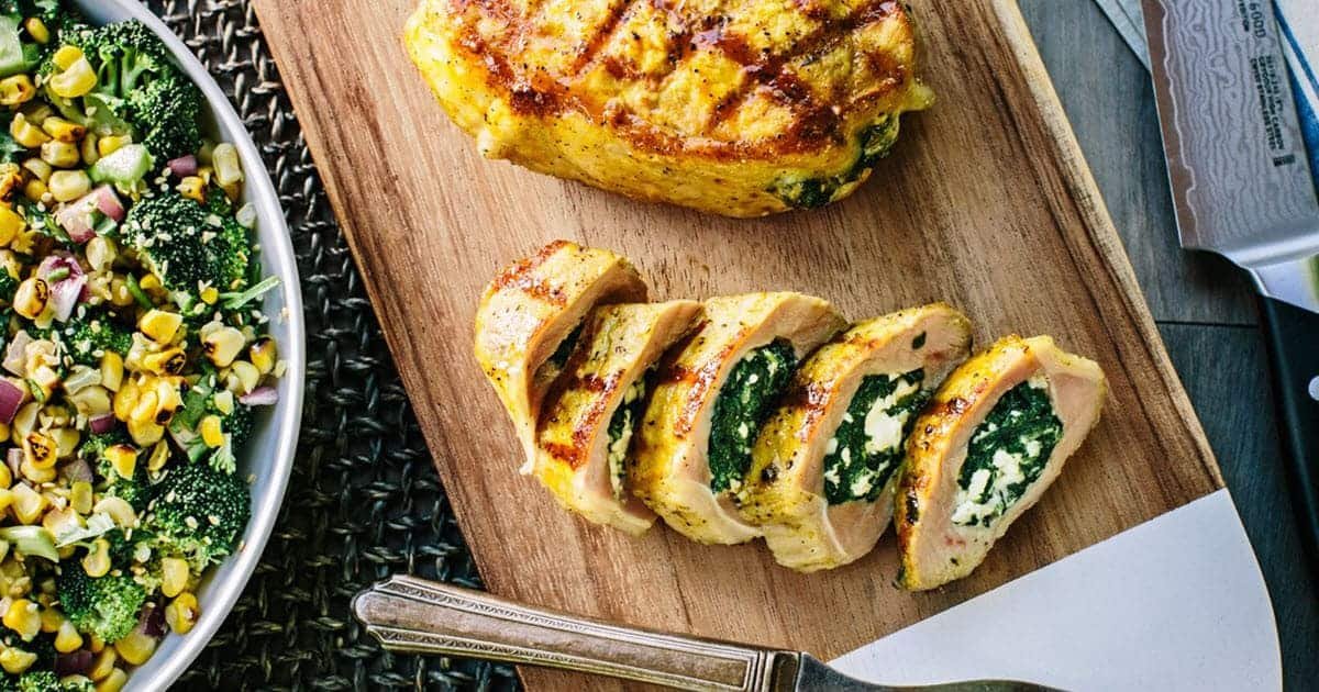 Spinach Stuffed Pork Chops