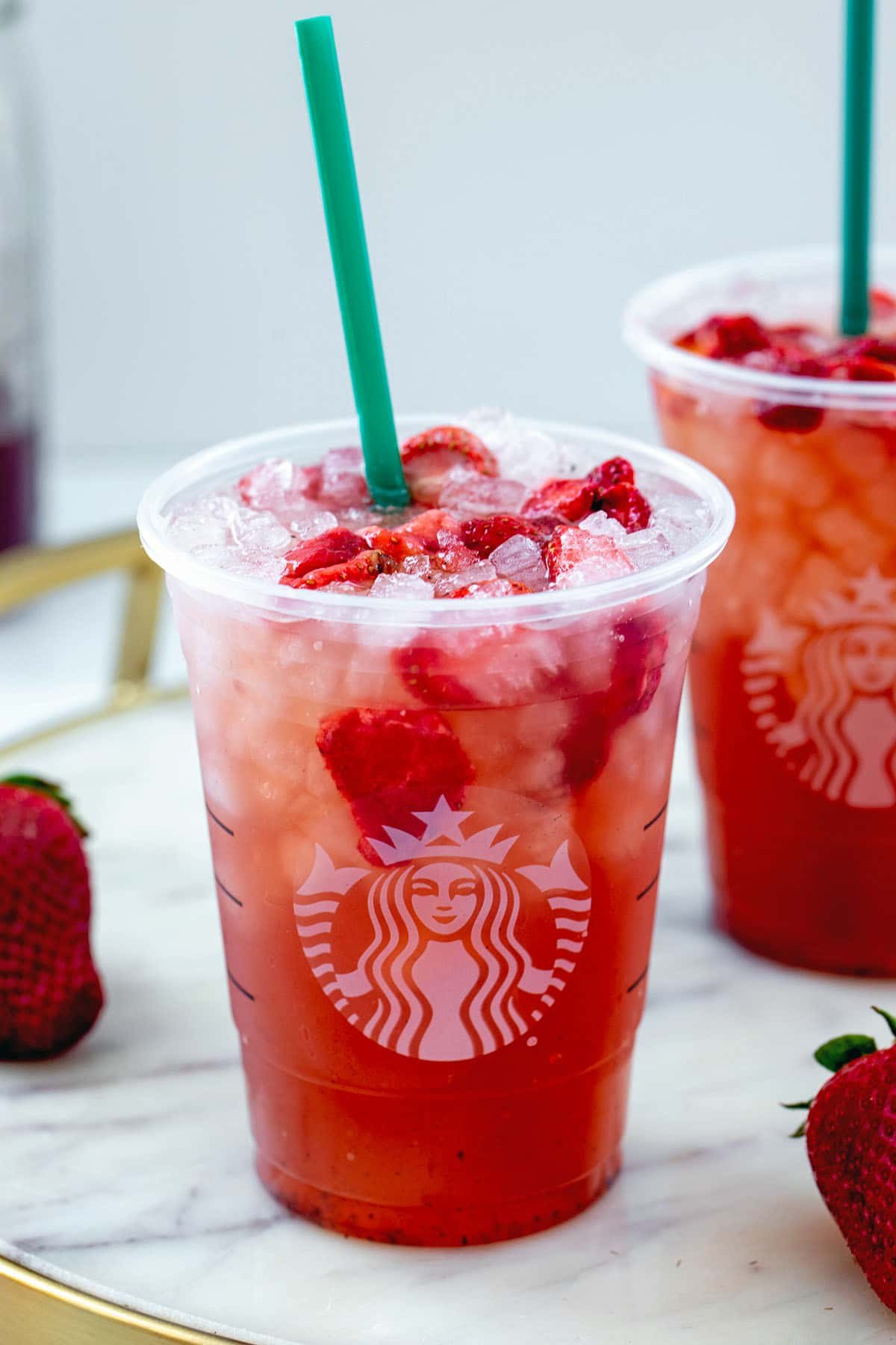 Strawberry Acai Refresher {Starbucks Copycat} - We are not Martha