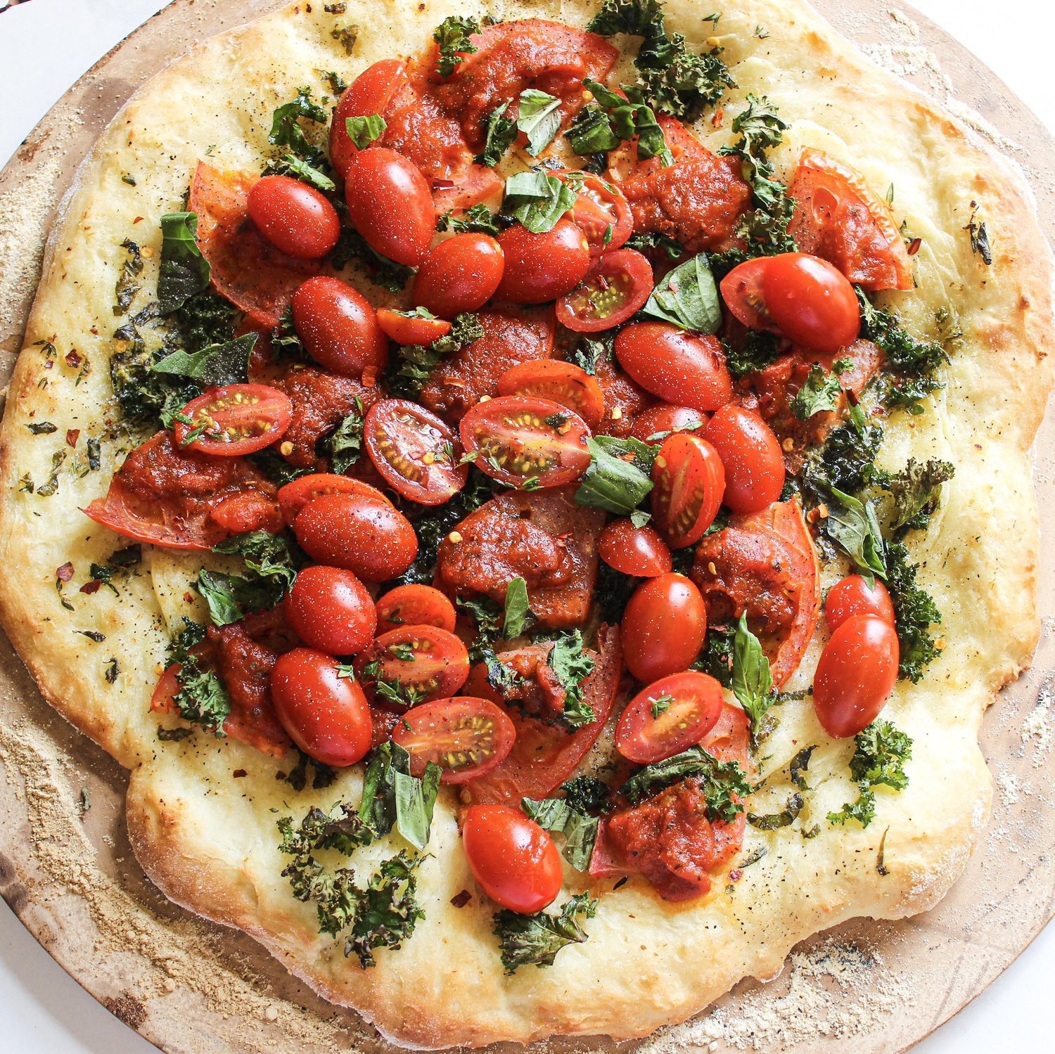 Garlic Butter Cherry Tomato Pizza — salt n sprinkles