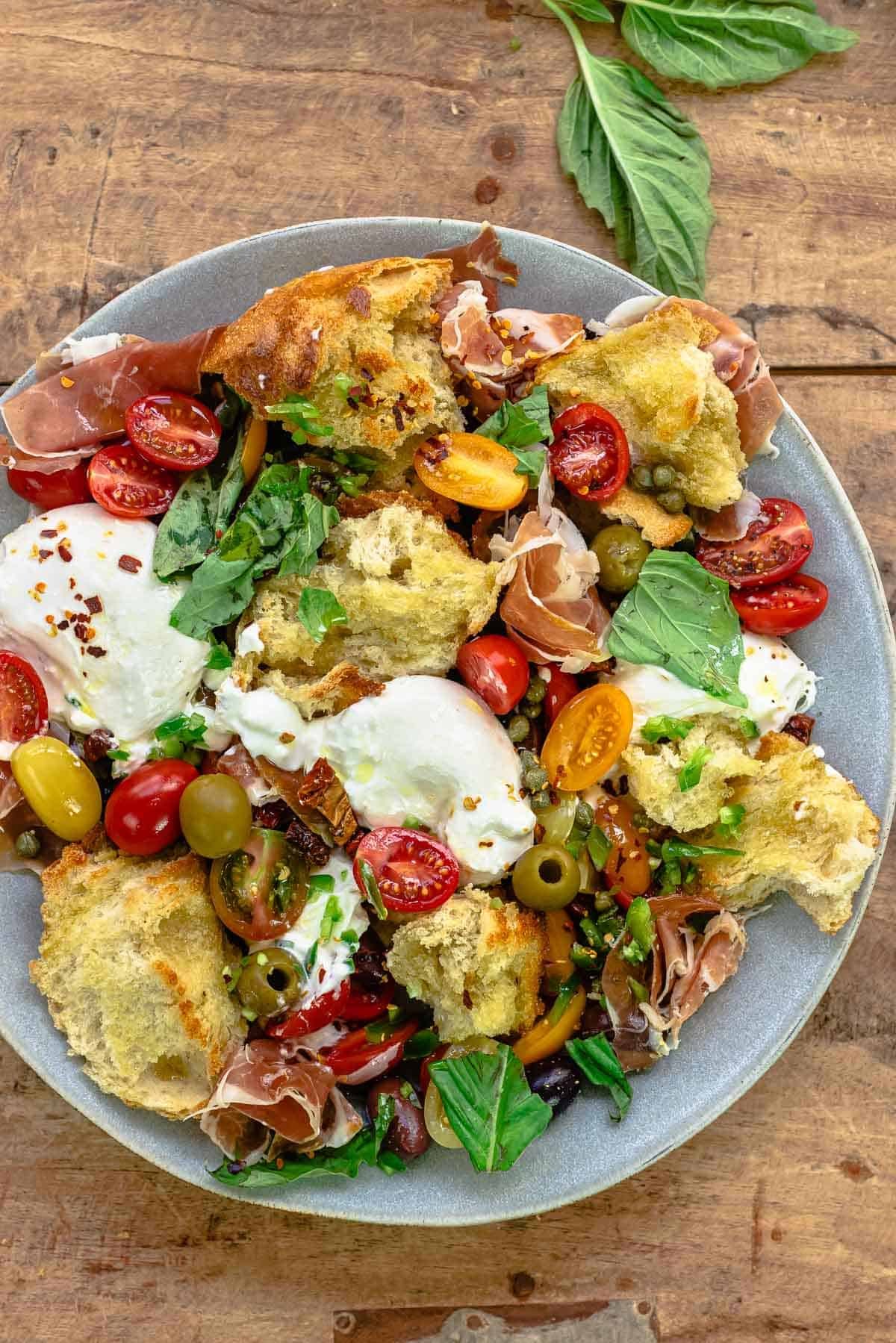 10-Min Burrata with Tomato, Basil, and Prosciutto