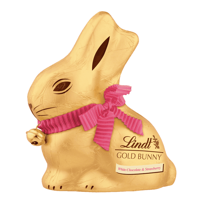 Lindt GOLD BUNNY Strawberry White Chocolate 100g | Lindt Shop UK