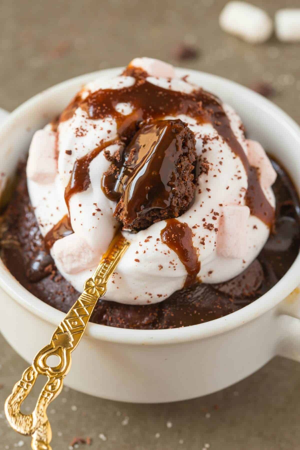 Hot Chocolate Mug Cake {No eggs} - The Big Man's World ®