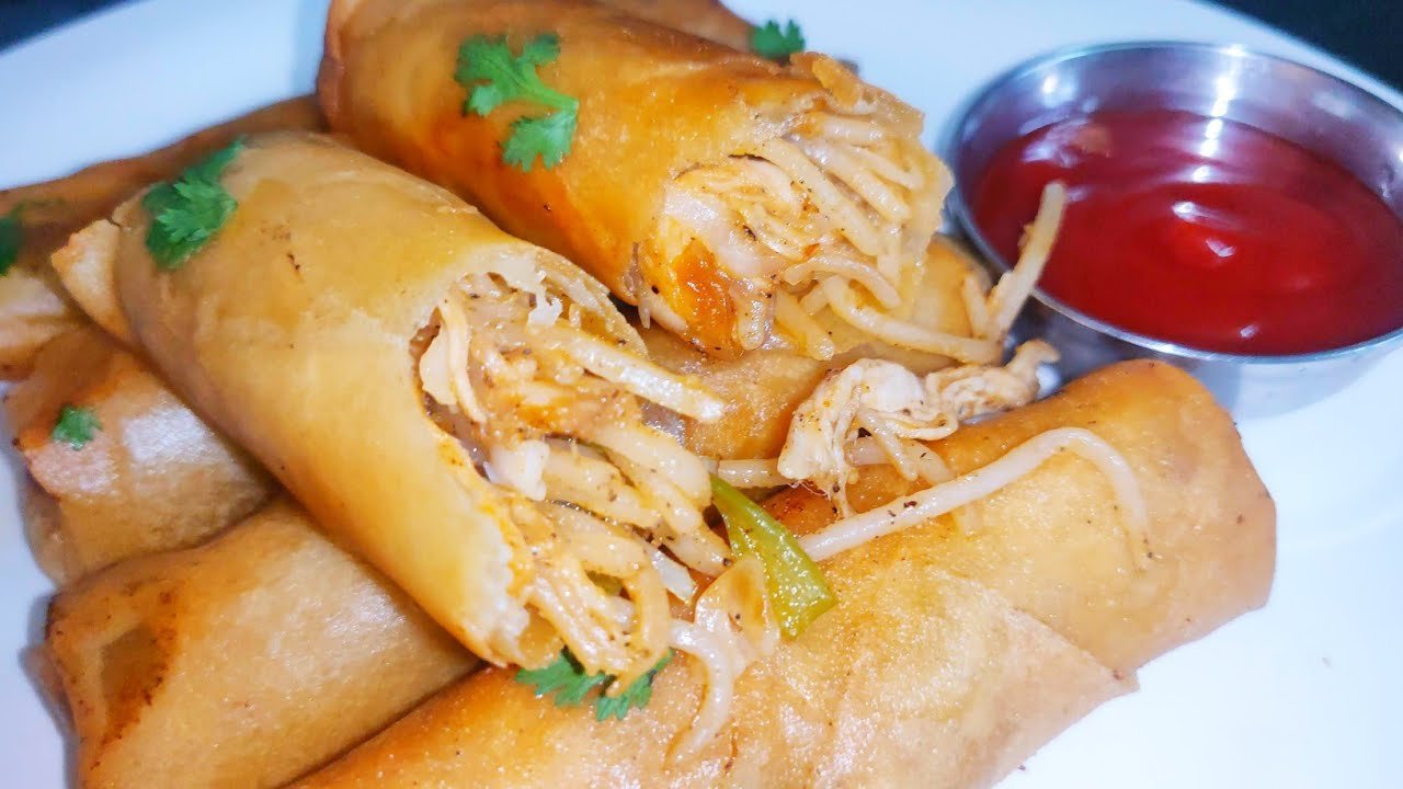Chicken Spring Rolls |Noodles Spring Roll | Chicken Spring Roll Recipe |  Chicken Roll Iftar recipe - YouTube