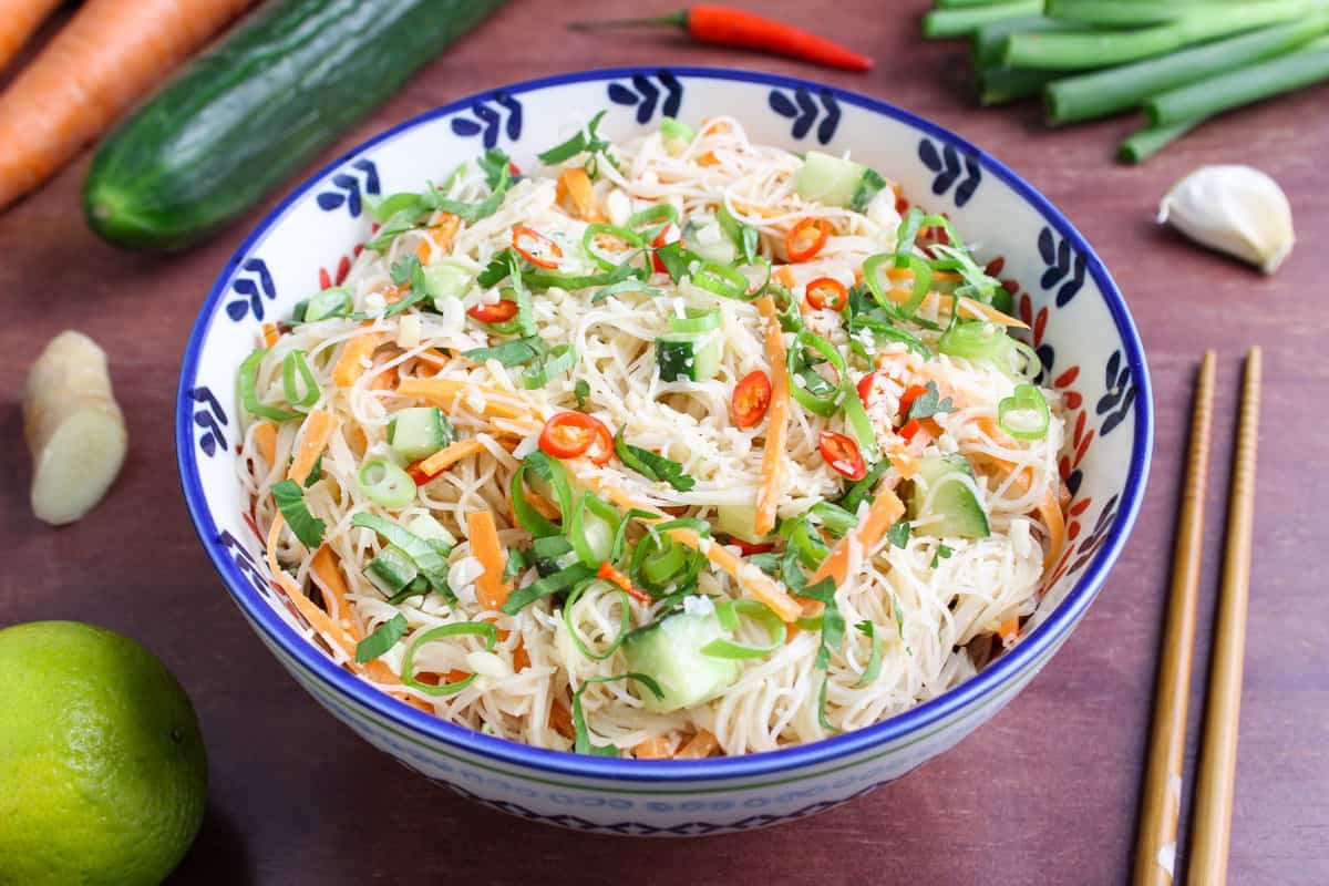 Rice Noodle Salad with Peanut Dressing