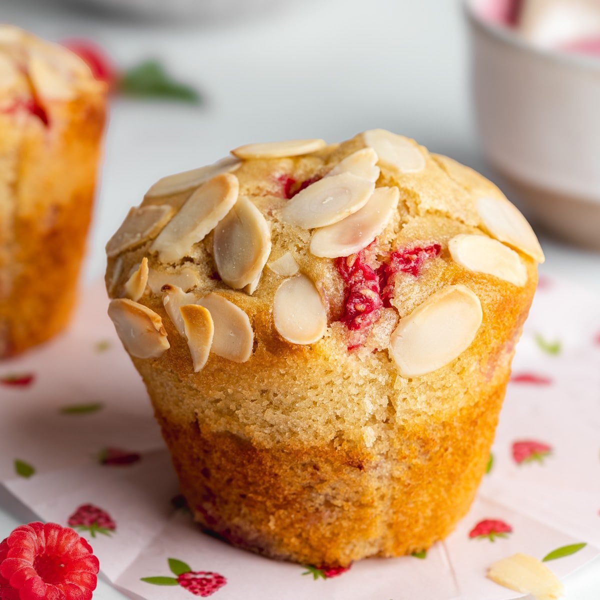 Vegan Raspberry Almond Muffins