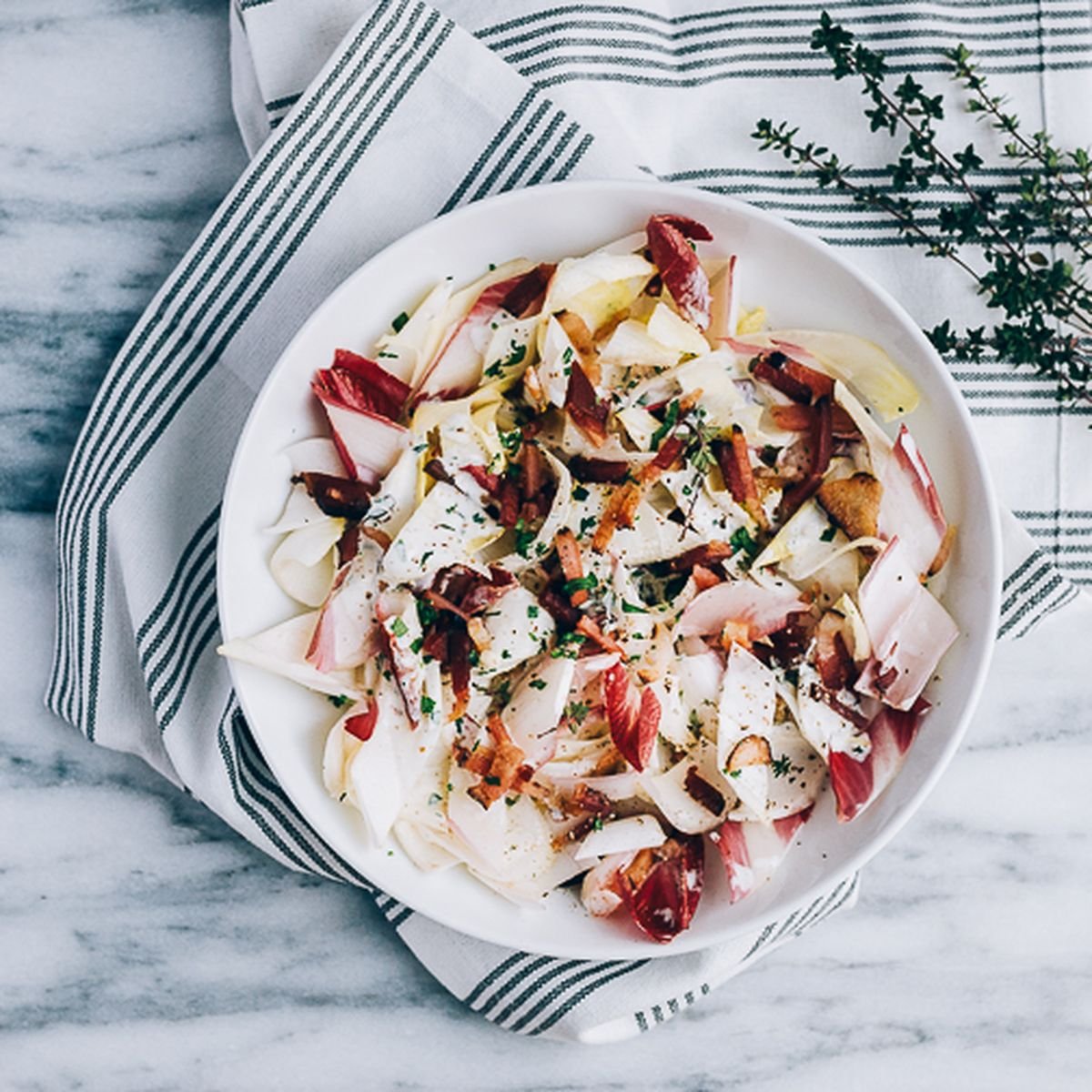 Endive with Bacon and Buttermilk Ranch Dressing