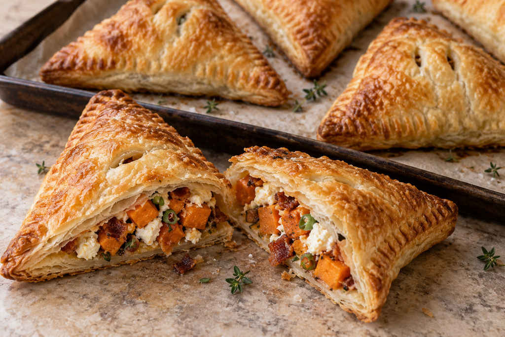 Sweet Potato, Bacon and Goat Cheese Turnovers