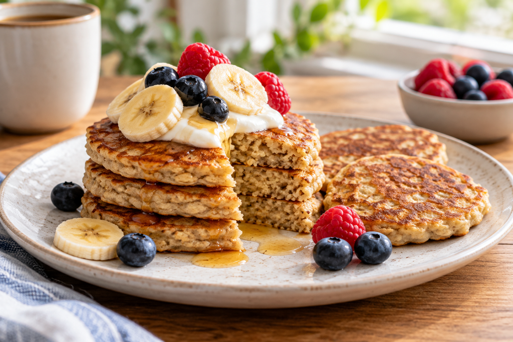 Banana Oat Premier Protein Pancakes
