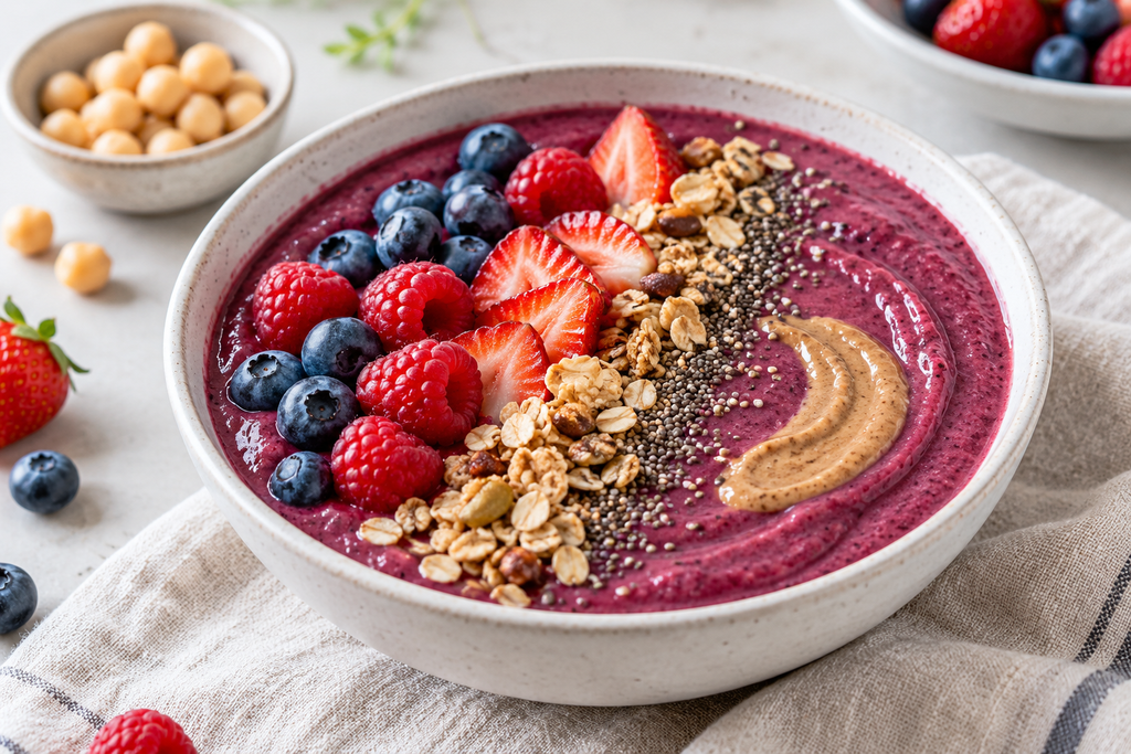 Berry Chickpea Smoothie Bowl