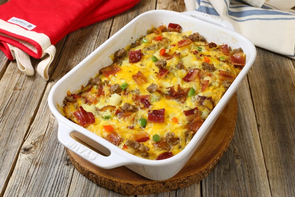Fully Loaded Cheesy Breakfast Casserole