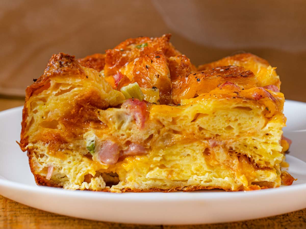 Ham and Cheese Croissant Breakfast Casserole Recipe
