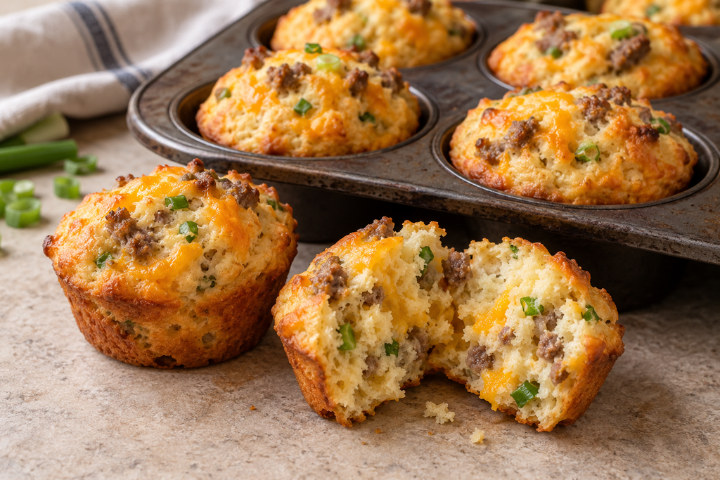 Sausage and Cheddar Breakfast Muffins