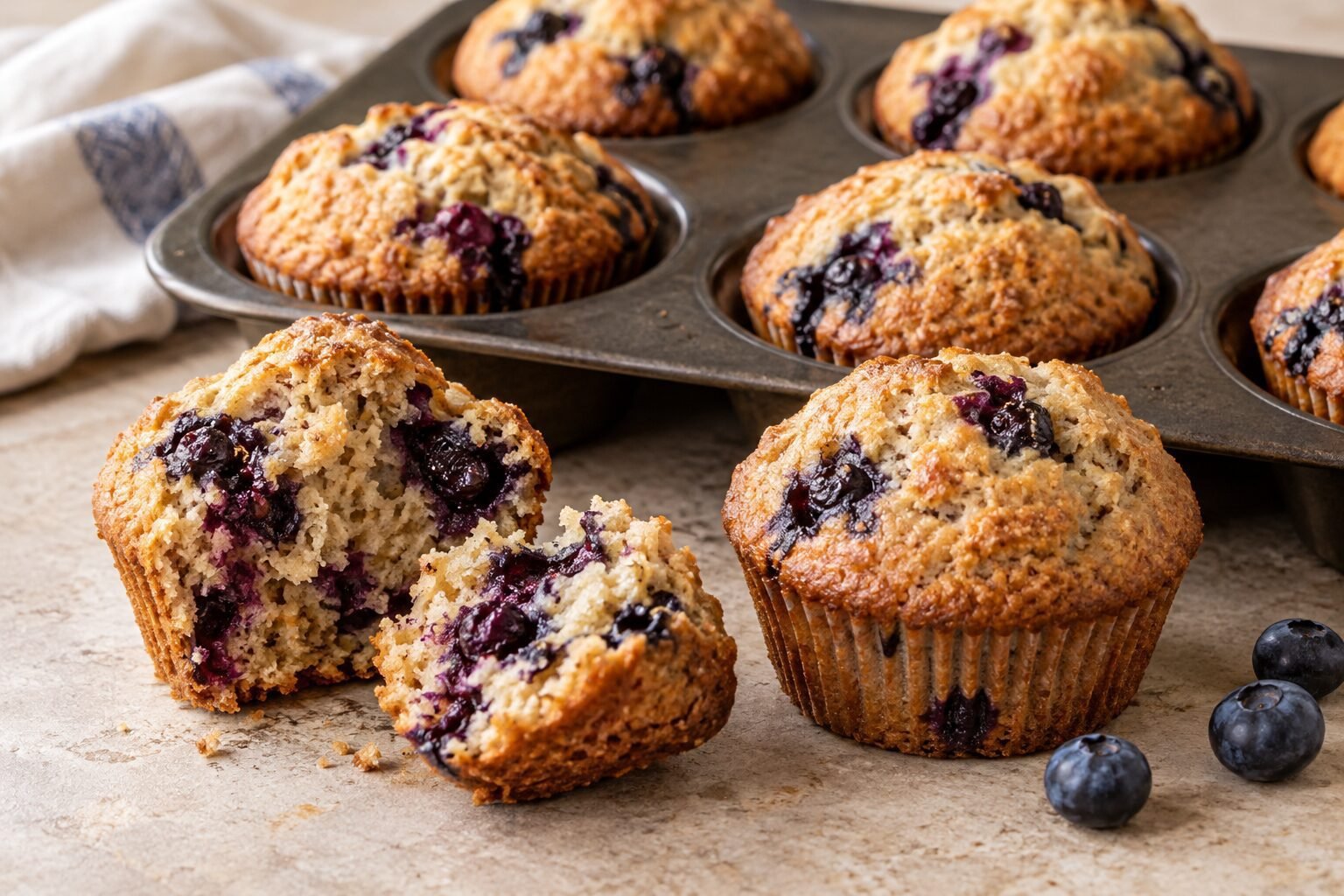 Whole Wheat Blueberry Muffins