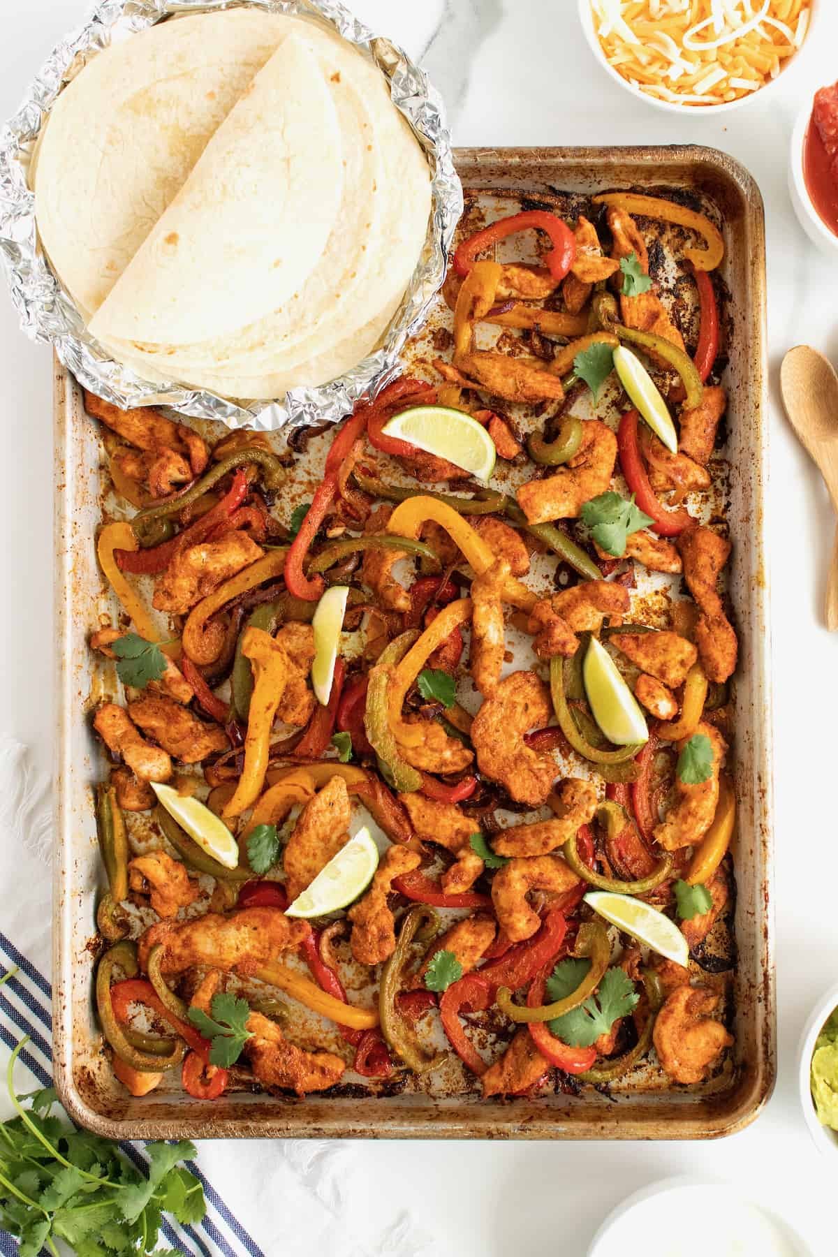 Sheet Pan Chicken Fajitas - The BakerMama