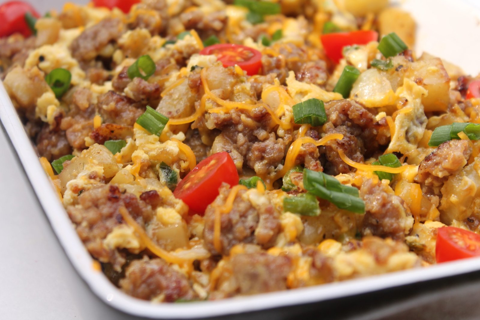 Egg, Sausage and Potato Scramble | I Heart Recipes