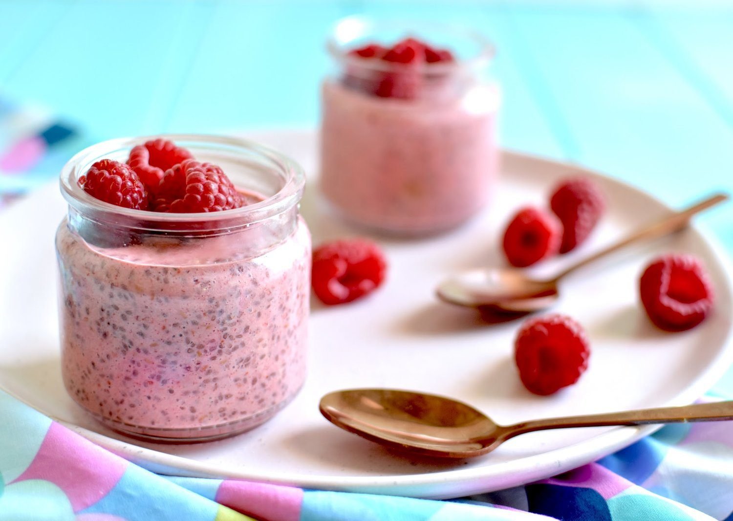 RASPBERRY + COCONUT CHIA PUDDING — GEORGIA BARNES