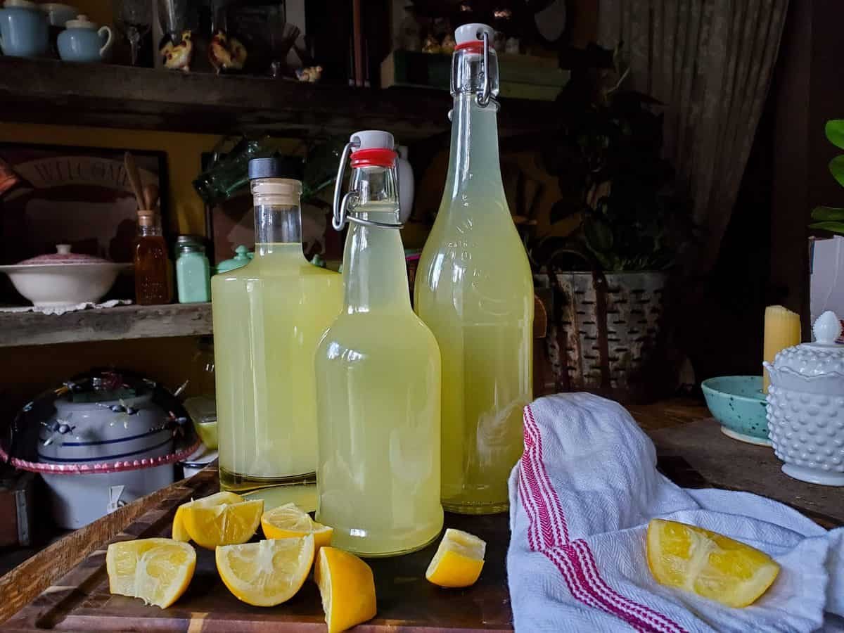Homemade Limoncello using Meyer Lemons