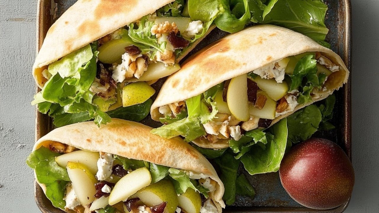 Pear-fect Twist on a Classic: Waldorf Salad Meets Pita Pockets