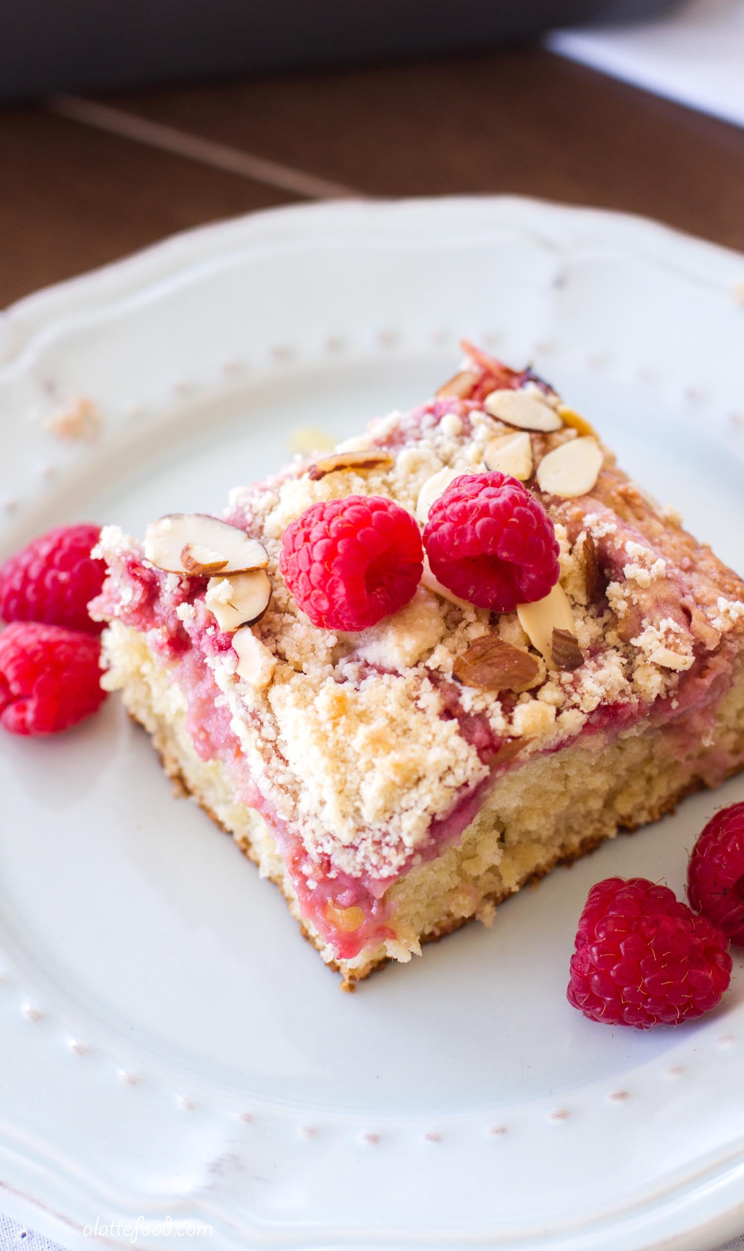Raspberry Almond Cream Cheese Coffee Cake - A Latte Food