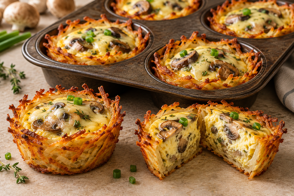 Hash Brown Quiche Cups