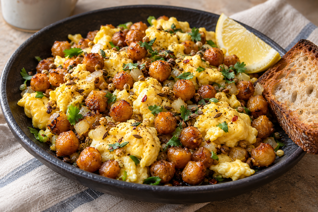Fried Chickpeas and Scrambled Eggs