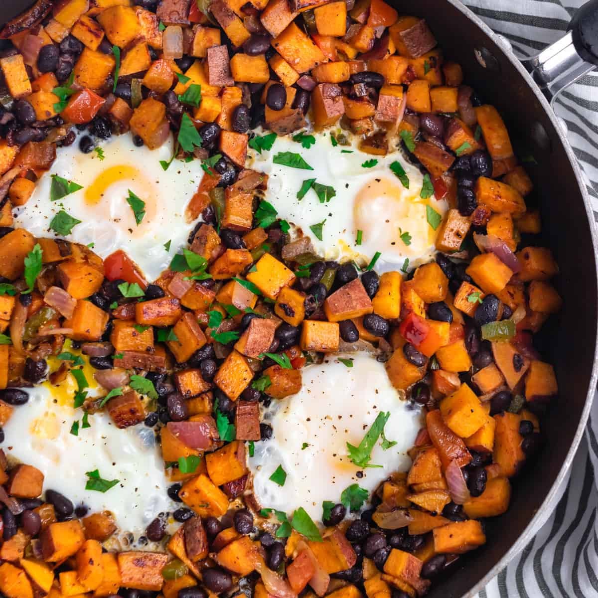 Simple Sweet Potato Breakfast Hash with Black Beans | Lemons & Zest