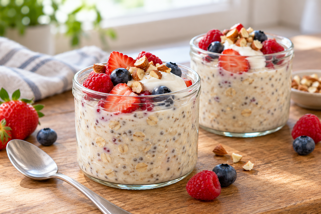 Vanilla Berry Premier Protein Overnight Oats