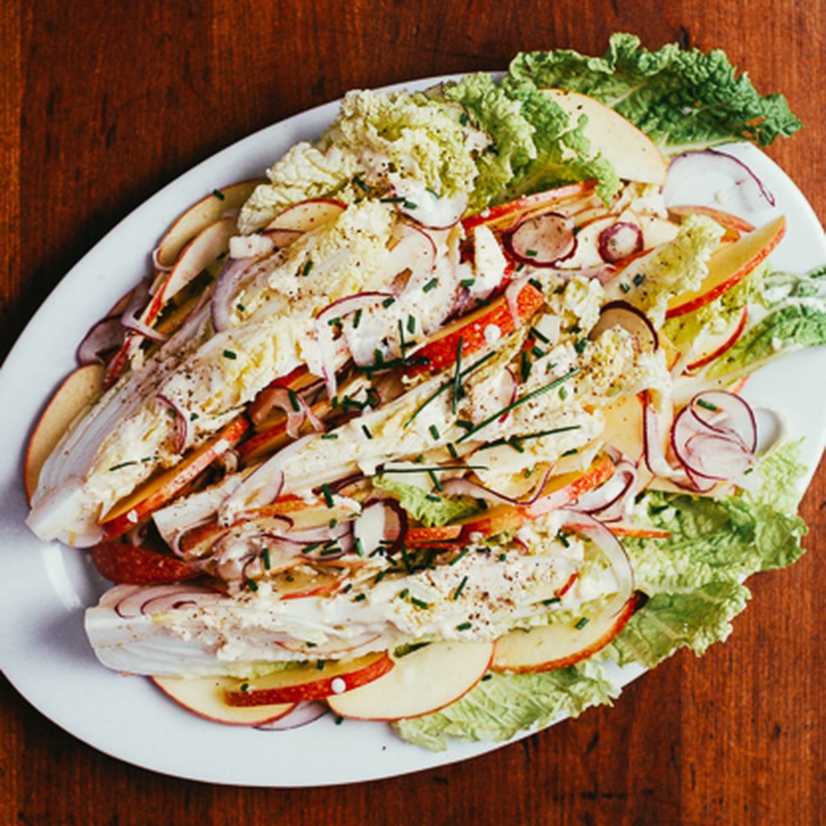 Napa Cabbage Wedge Salad with Apples and Buttermilk Dressing