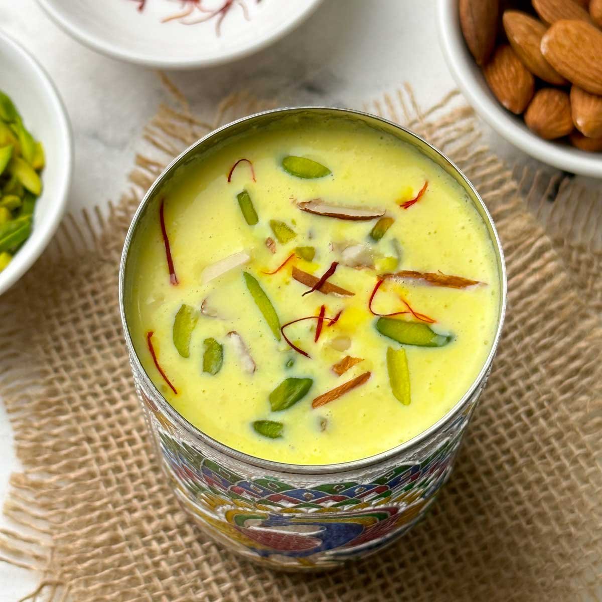 Badam Milk Recipe (Badam Doodh)