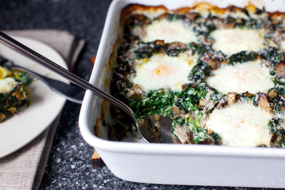 baked eggs with spinach and mushrooms – smitten kitchen