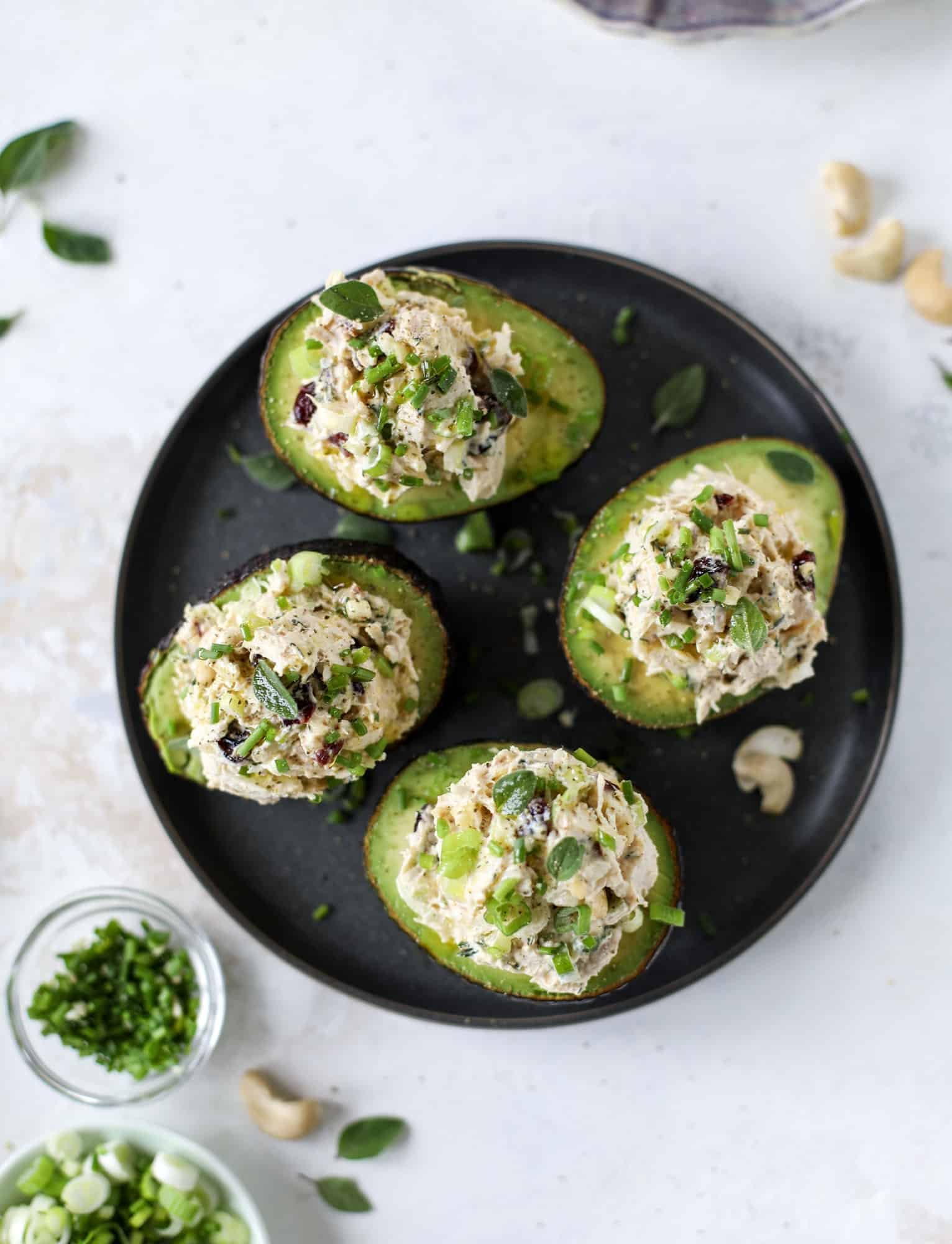 Smoky Chicken Salad Stuffed Avocados