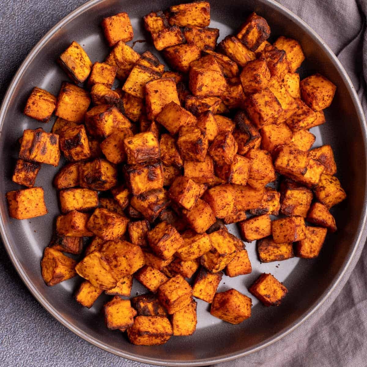 Air Fryer Crispy Sweet Potato Cubes