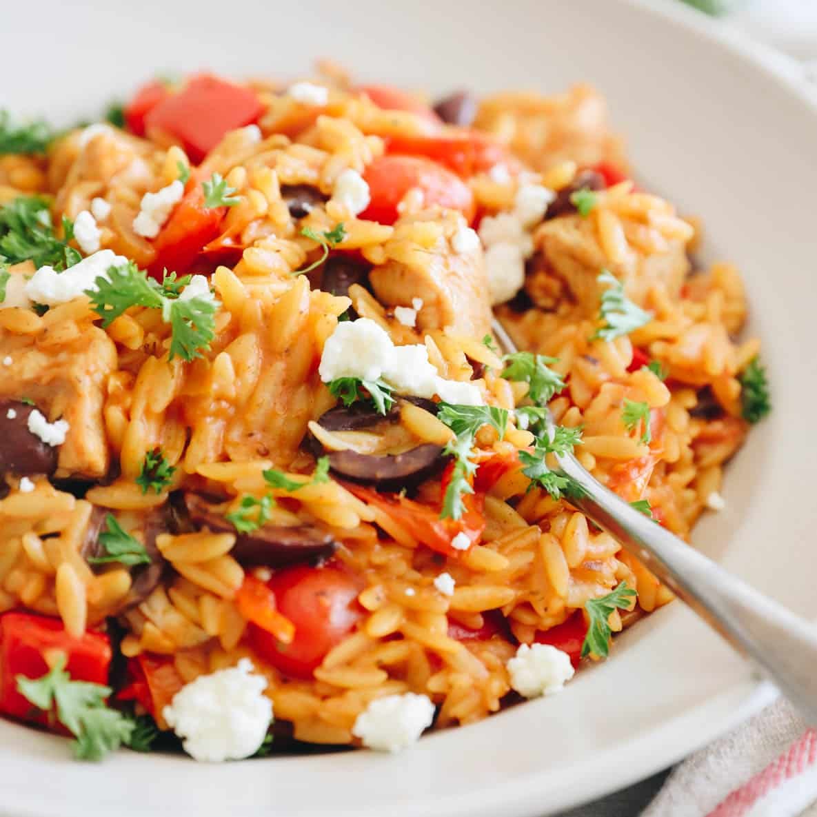 One-Pot Greek Chicken and Orzo - The Healthy Maven