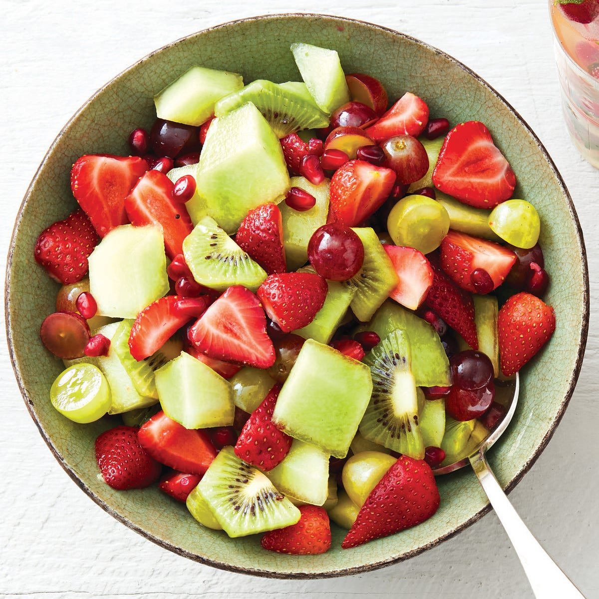 Red-and-Green Fruit Salad with Mint Syrup