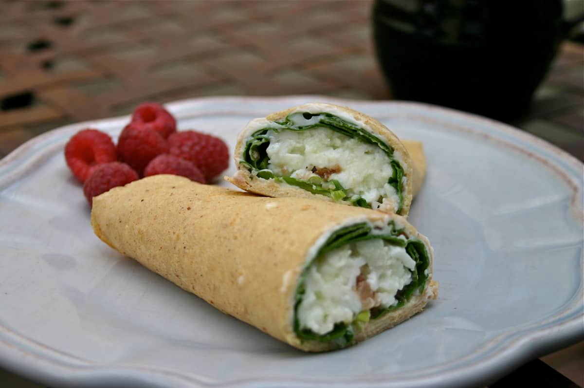 Egg, Spinach, and Ham Savory Crepe Recipe